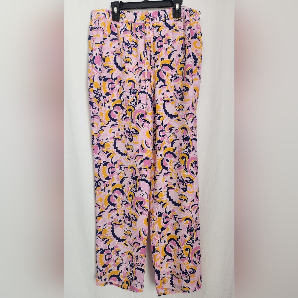 J. Crew Pink Floral-Print Straight-Leg Pants - Picture 2 of 9
